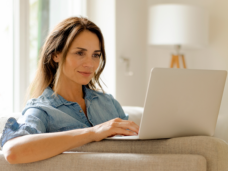 Woman using computer