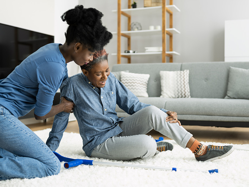 mature woman who fell down