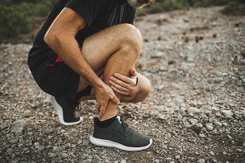 Runner with ankle sprain